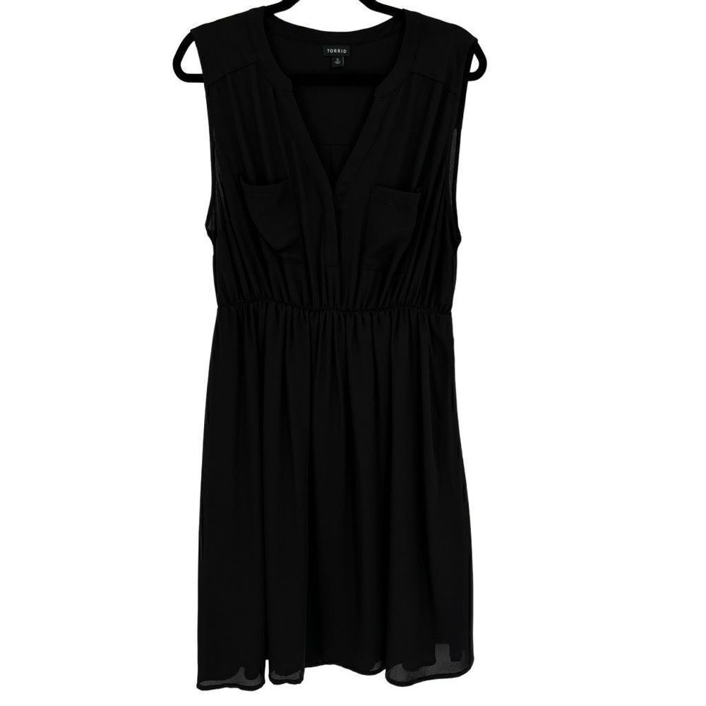 Torrid‎ Sleeveless V-neck Shirt Dress Black Size Large 0